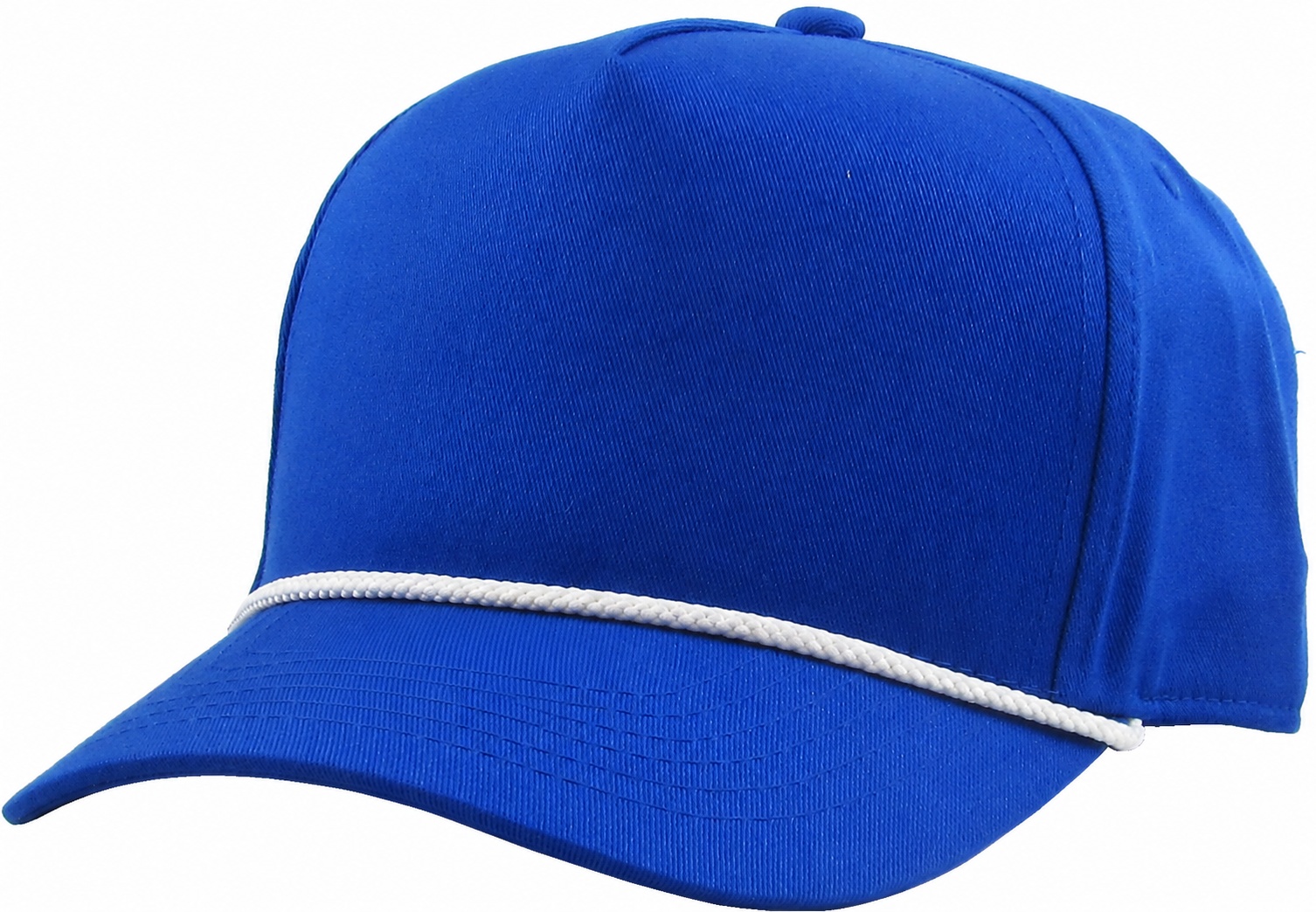 Royal Blue / White 5 panel snapback front view